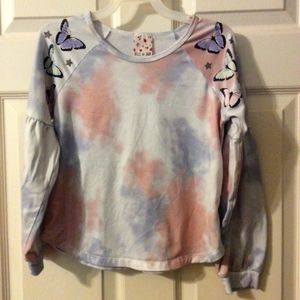 Girls medium long sleeve butterfly sleeve shirt